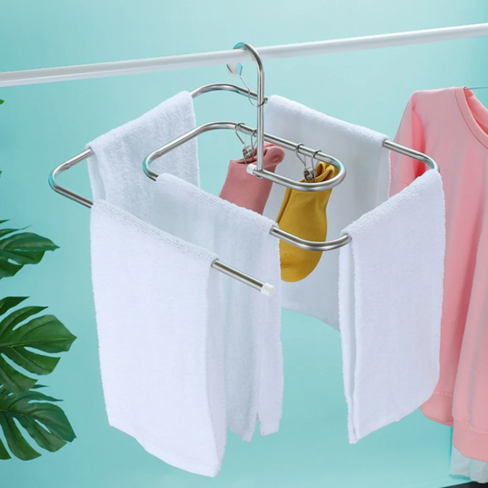 1 مجموعة 1 مجموعة الفولاذ المقاوم للصدأ دوامة لحاف رف الثقيلة بطانية شماعات يندبروف ورقة تجفيف الرف للملابس الضخمة