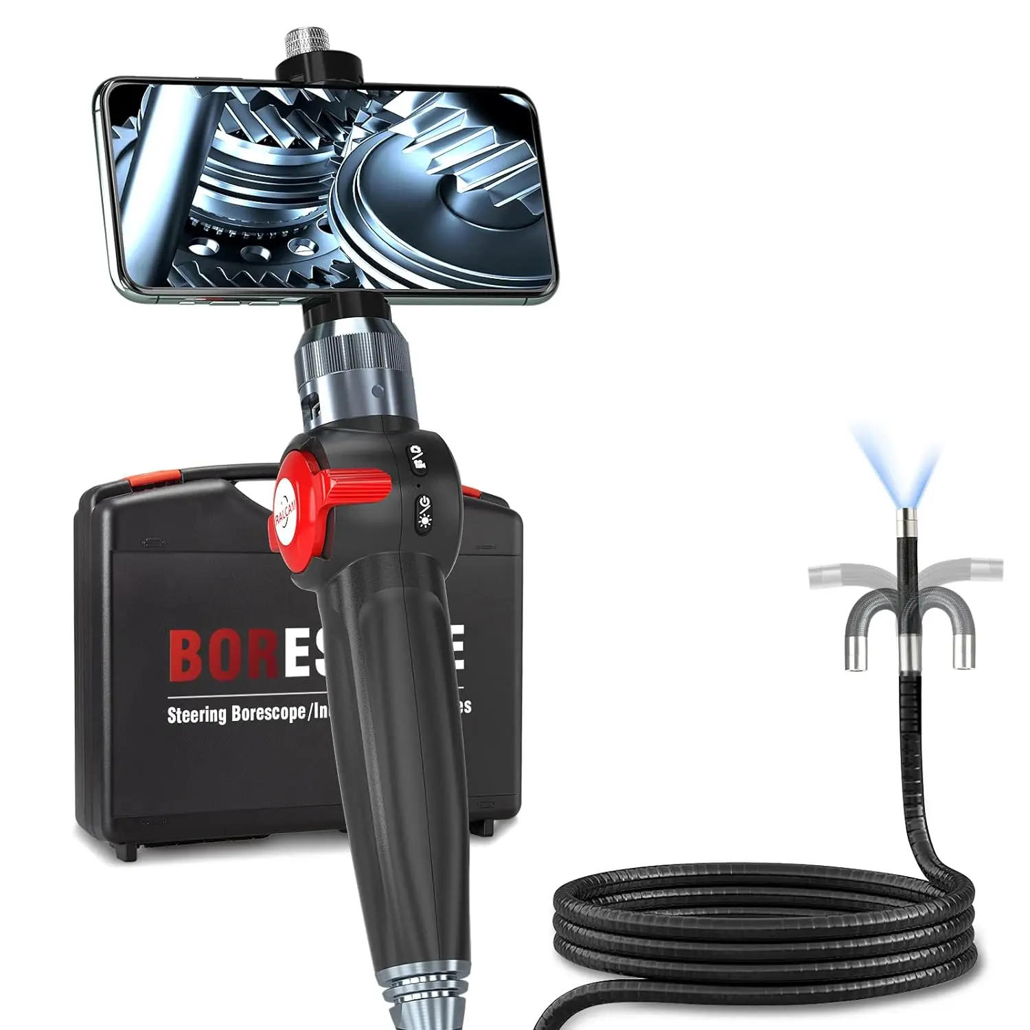 Industrial Infrared Video Borescopes Android IOS 2 Way 360 Degree Autofocus Endoscope IP67 HD 8mm 5m Full Articulated Borescope