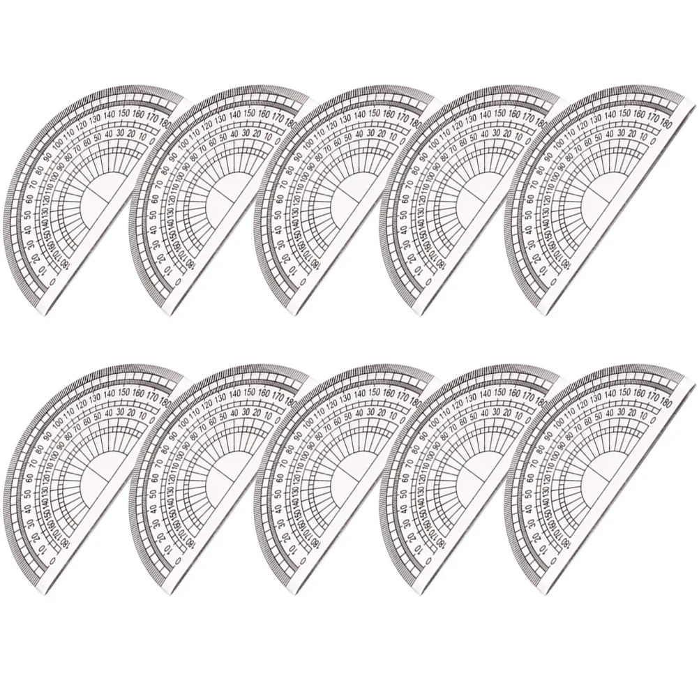 10 Pcs Protractor for Measuring Stationery Student 180 Degrees Math Portable Geometry Precision