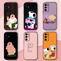 F-Family Funny Guy Phone Case For Samsung S24,S21,S22,S23,S30,Ultra,S20,Plus,Fe,Lite,Note,10,9,5G Black Soft Shell