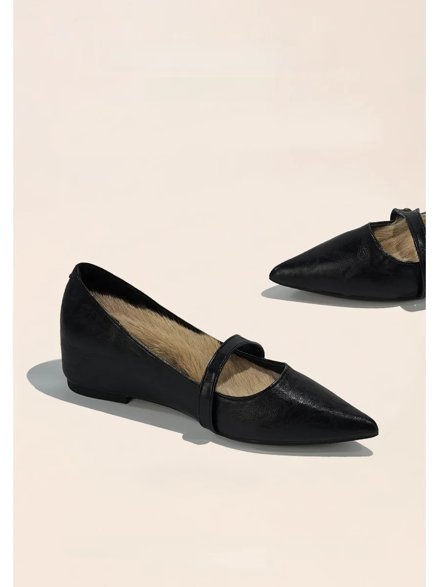 

Bla Comfortable Commute Pointed Toe Work oes Women's Autumn 2025 New 5CM Heightening Profional Single oes Korean Sle