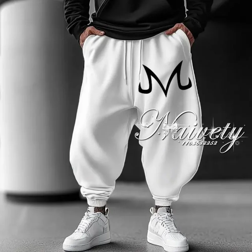 Dragon Ball Majin Buu Symbol Anime-Print Sommer Schnelltrocknende Jogginghose Amerikanische Übergröße Hip-Hop Loose Casual Hose für Erwachsene und Kinder