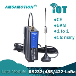 RS232/485/422-LORA Wireless PLC Long Rage Radio Communication Module RS485 RS422 to LR100 Signal Converter Spread Spectrum