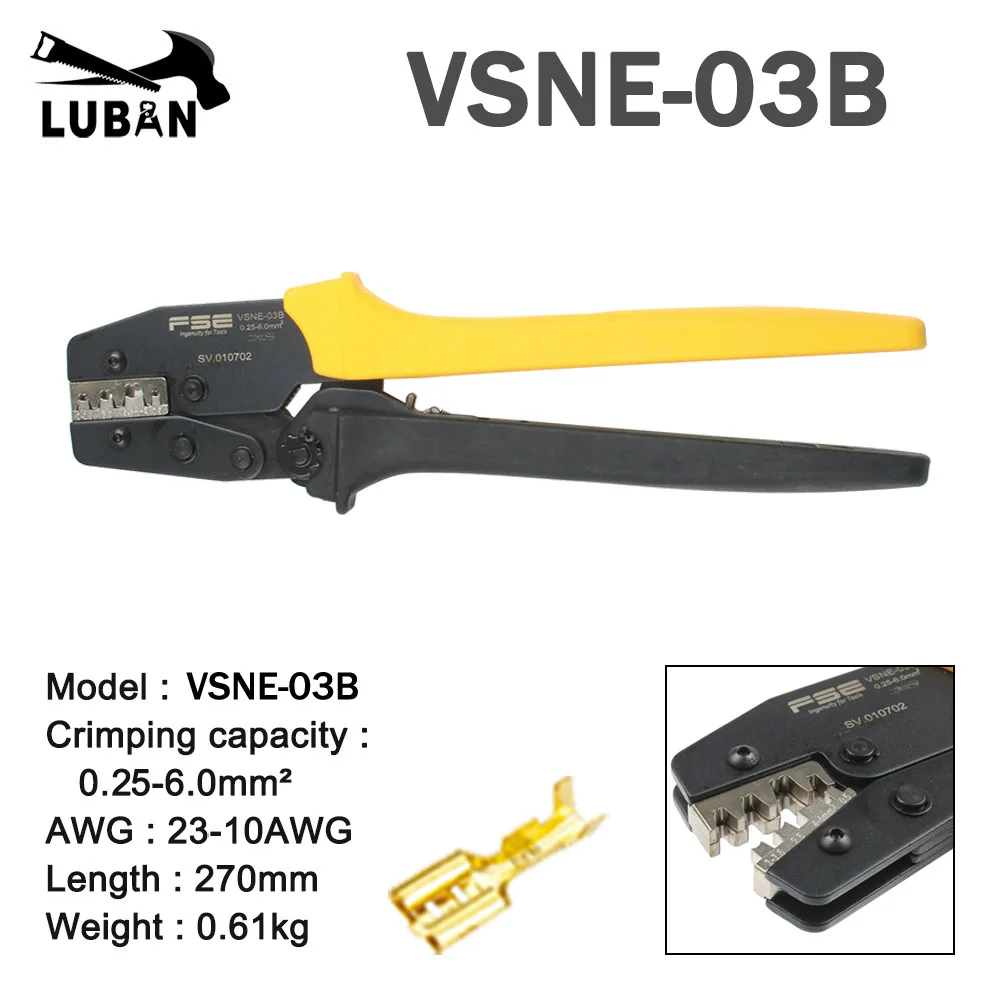 No-insulated terminals crimping tools electrical pliers high precision brand clamp VSNE-10A  VSNE-10WF  VSNE-30J hand tools