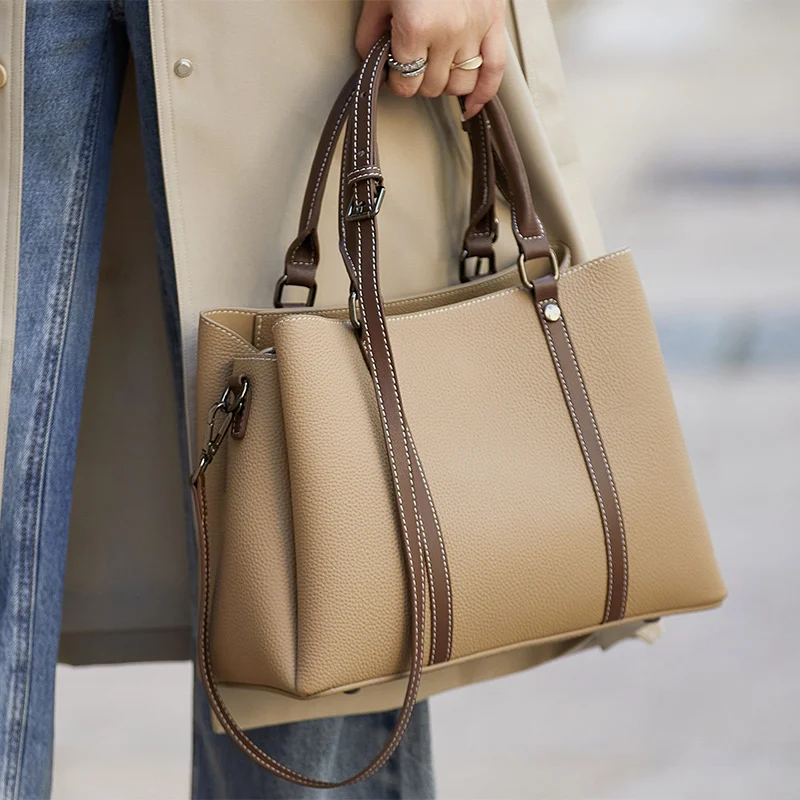

2015 New High Quality ZOOLER Brand Handmade Real Bag 100% Genuine Leather Handbag Tote Shoulder Bags Female Business Hot#SC1691