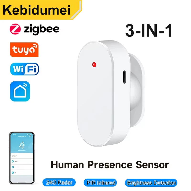 

Tuya Wi-Fi Zigbee детектор присутствия человека 24G радар яркость обнаружение расстояния умный PIR датчик человека поддержка домашнего помощника