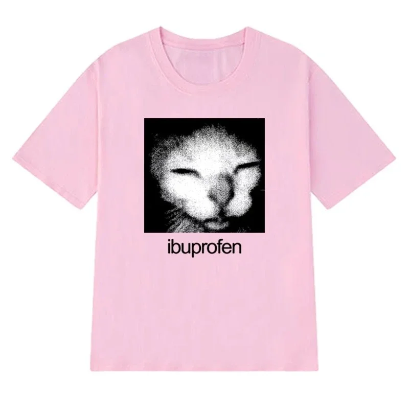 Camisetas gráficas divertenti de gato ibuprofeno para mujer camisetas Harajuku Vintage blancas de manga corta Topsropa de