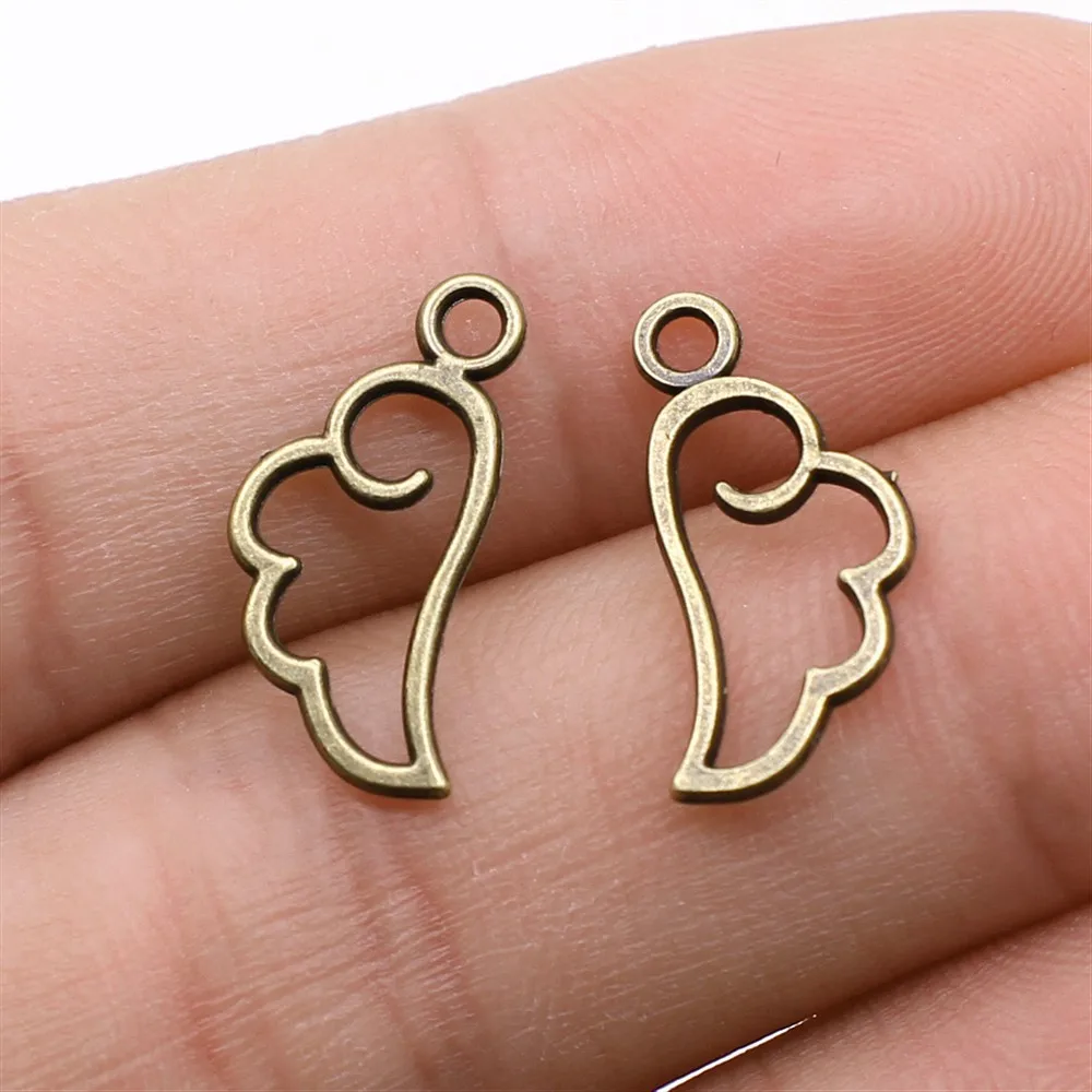 40 sztuk skrzydła anioła złącze Charms do tworzenia biżuterii Wing Charms DIY Handmade tybetański znalezienie biżuterii — zdjęcie 6