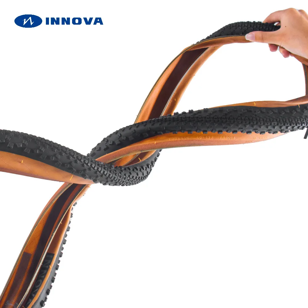 إطارات INNOVA Premium لدراجة الطريق الداخلية والخارجية 700 × 40C - قبضة عالية، مقاومة للاهتراء، متينة، متدحرجة ناعمة مع جدار جانبي أصفر