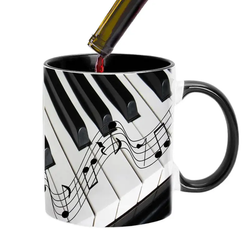 350ml Guitar Pattern Coffee Mug Ceramic Coffee Cups Summer Winter Drinkware Birthday Gifts Piano Violin Water Music Themed Mug