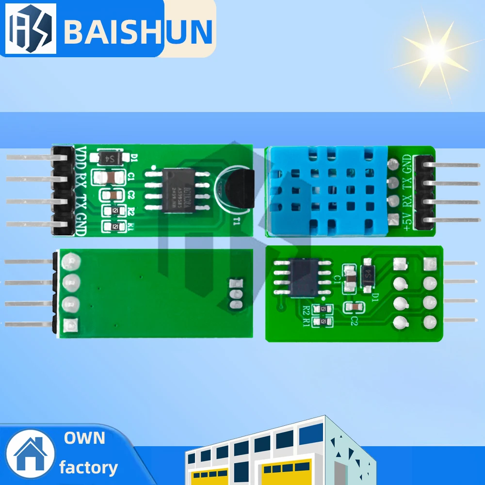 مجموعة أجهزة استشعار درجة الحرارة + درجة الحرارة والرطوبة - وحدات مزدوجة DS18B20 وDHT11 (متوافقة مع تسلسلي MCU) #1
