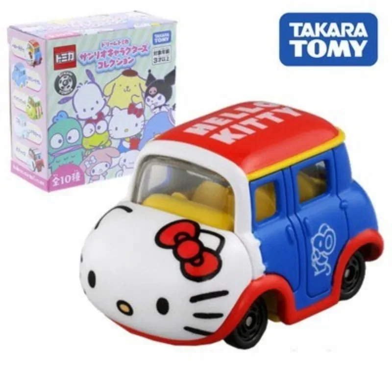 HelloKitty Kuromi Purin Blossom Limited Edition Cartoon Cute Alloy Car Model Girl Toy Gift Car Jewelry Decoration