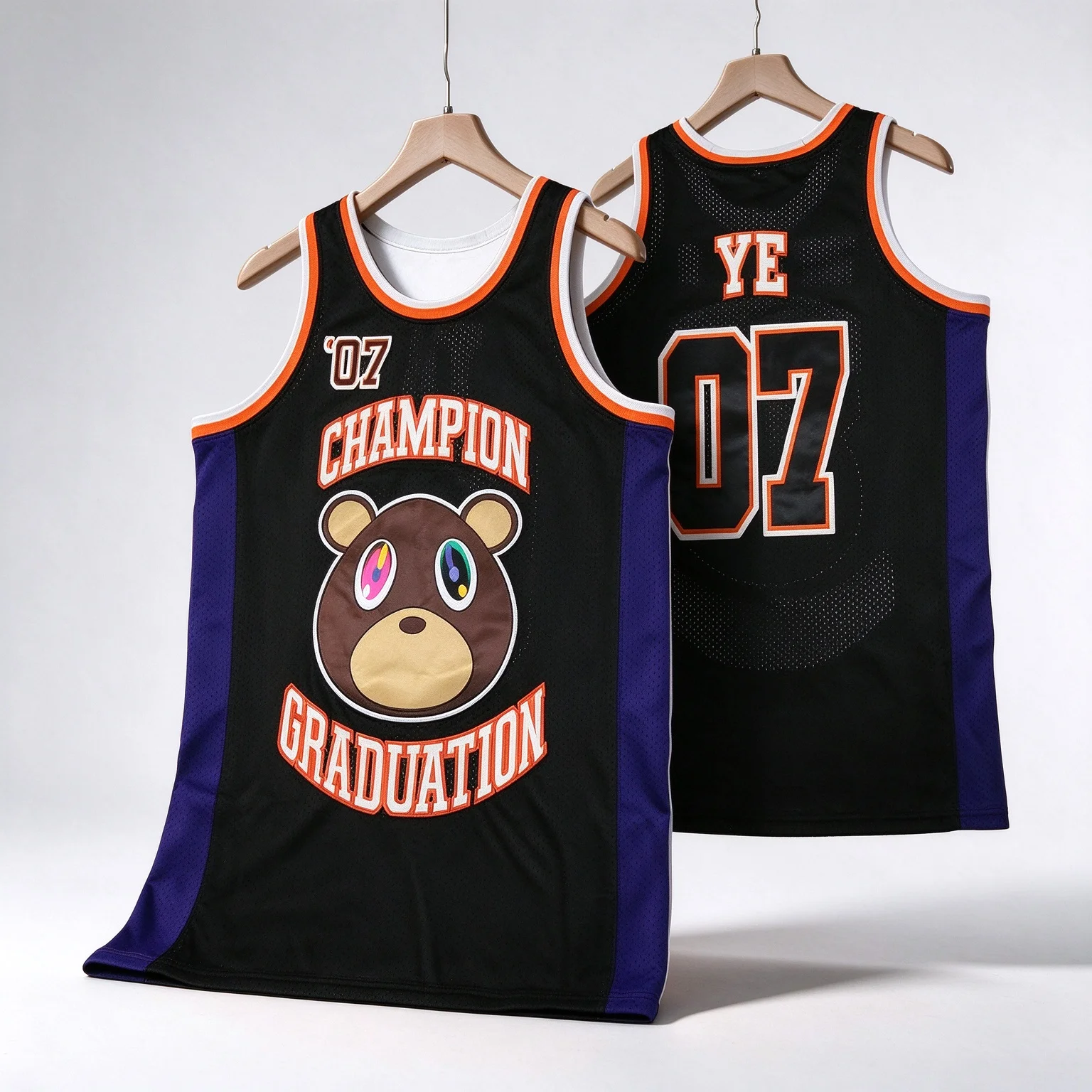 Kanye West Dropout Bear #07 YE Graduation Basketball Jersey 3D Print Unisex Quick Dry Breathable Y2K Streetwear Vest