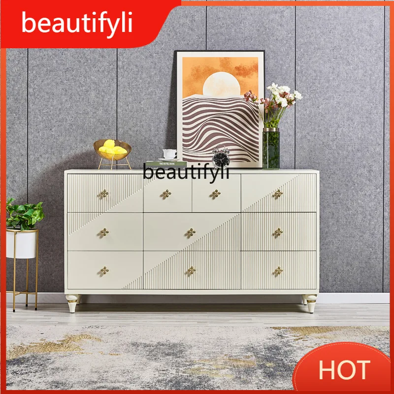 

Легкий роскошный входной сундук для хранения, простая мебель, современная гостиная, спальня, прикроватная тумбочка для телевизора, шкаф с ящиком из цельного дерева 660