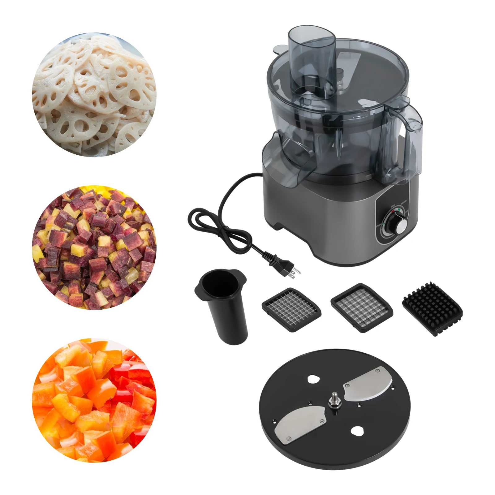 전기 야채 다지기 과일 절단기, 식품 가공기 절단기, 양파 감자 오이 다지기, 3 in 1, 600W, 7L