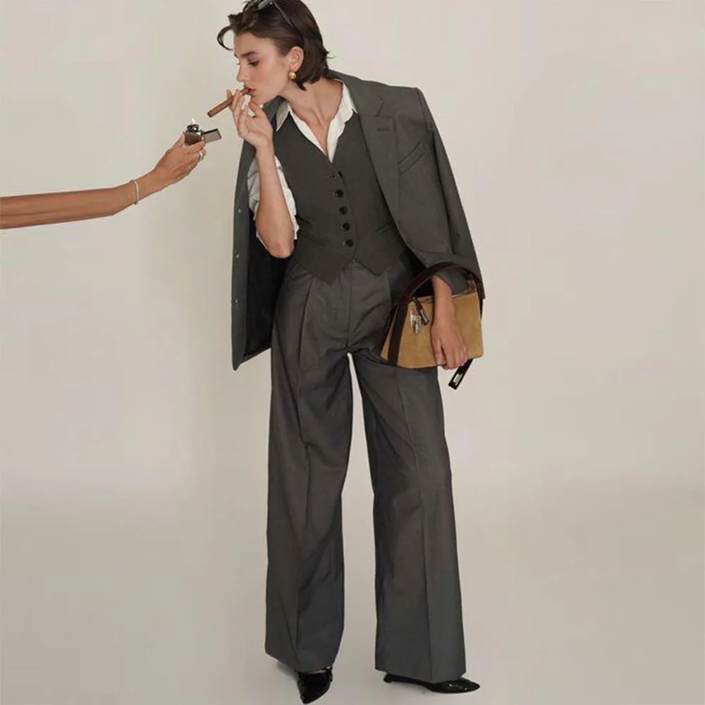 

Dark Grey Men Suits High Quality Business Single Breasted Formal Occasion Special Customize Female Clothing Fashion 2025 Luxury