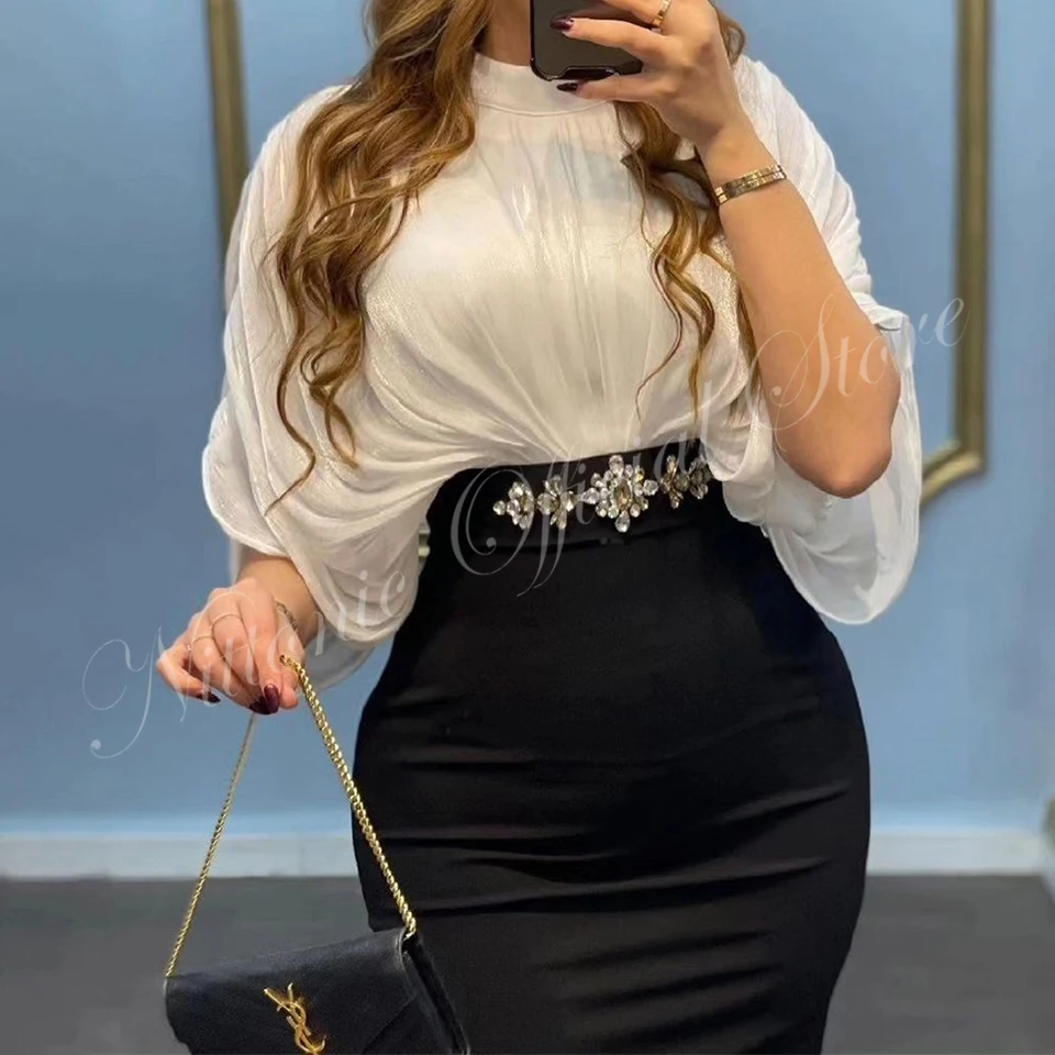 Lange elegante Abendkleider für arabische Dubai Frauen Kristall High-Neck knöchel lange Meerjungfrau Abschluss ball Party Sonder veranstaltungen Hochzeit neu