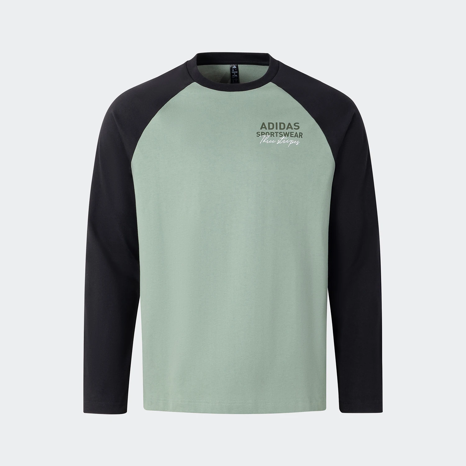 Adidas genuine V TEE LS men's and women's breathable sports splicing round neck T-shirt JZ2335