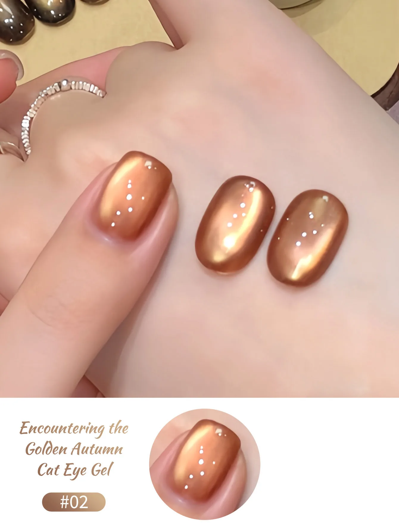 10ml ミート・ザ・ゴールデン・オータム マグネットキャッツジェルネイルポリッシュ 4色セット 2025年新作 キャラメルチョコレートブラウン ガラスビーズキャッツアイジェル