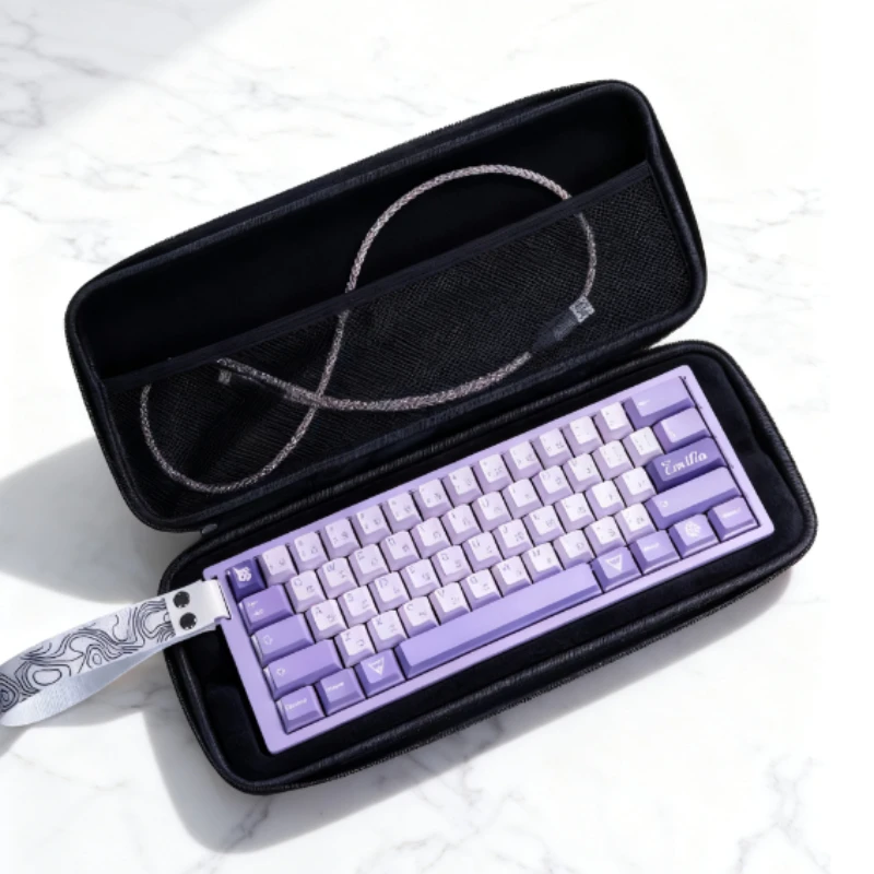 

KBDfans изготовленный на заказ жесткий чехол для клавиатур 60%/65% пылезащитная защитная сумка портативный ручной дизайн жесткий чехол для клавиатуры и мыши