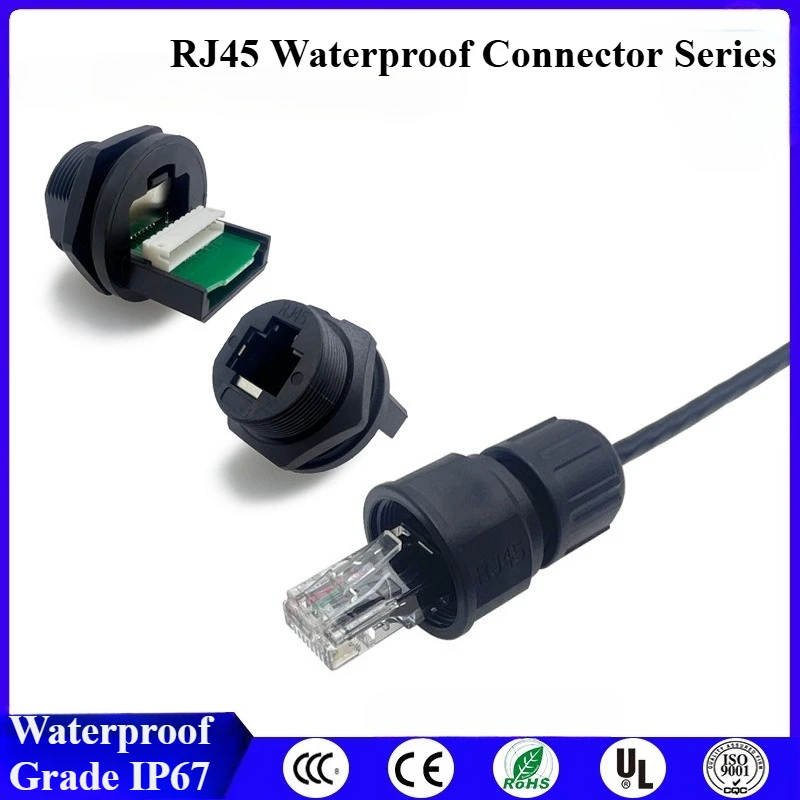 

Сетевой интерфейс RJ45 CAT5e CAT6a 100-гигабитная гигабитная авиационная вилка для установки передней и задней платы