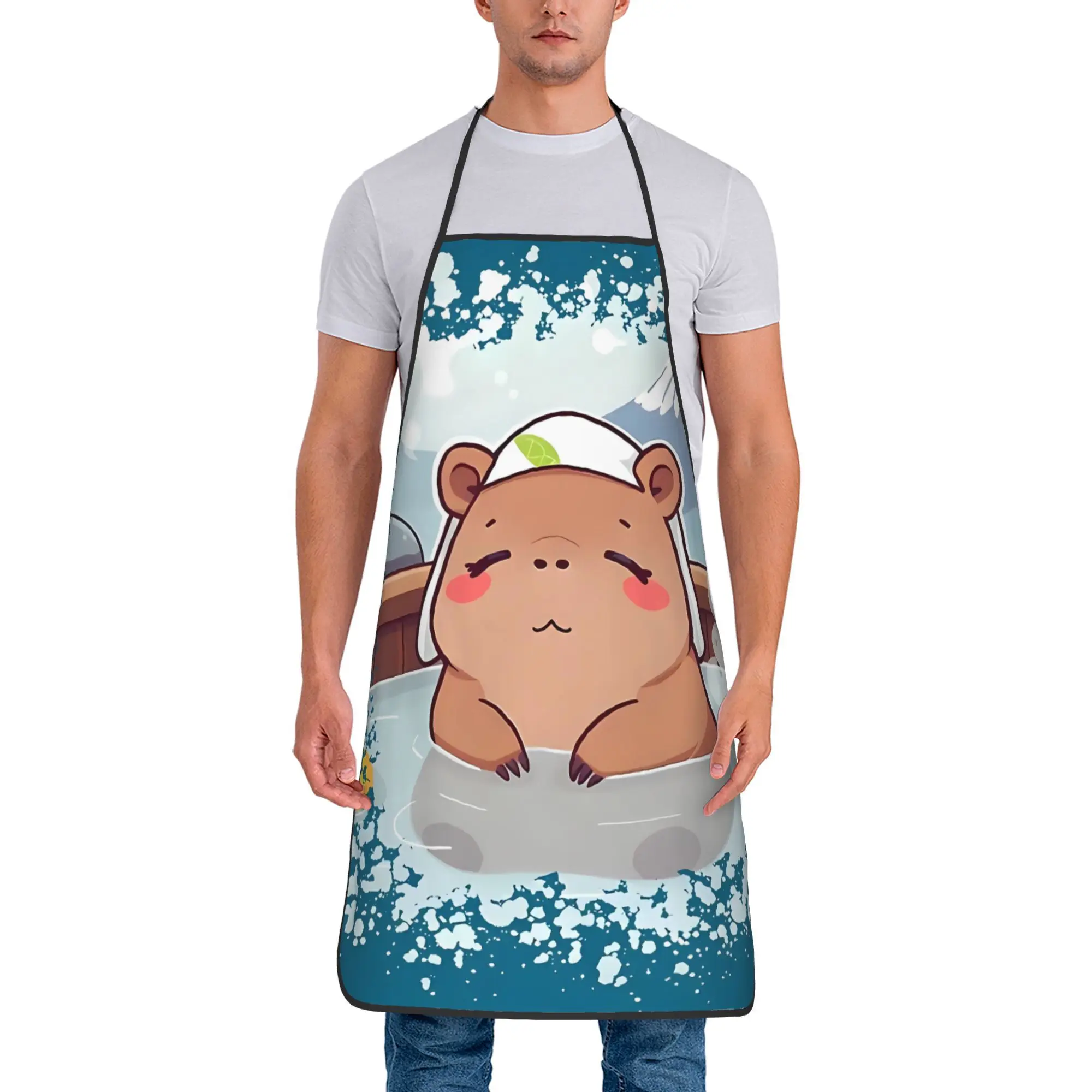 

Фартук для барбекю Capybara Fun с принтом Capybara — регулируемый шейный ремень, прочная смесь хлопка, идеально подходит для гриля и пикников на открытом воздухе