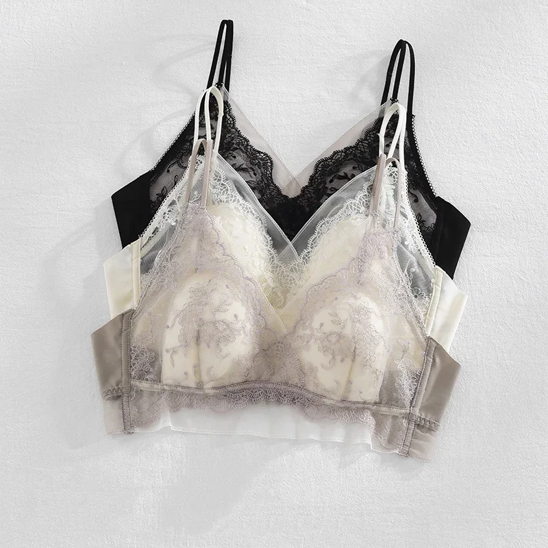 

Женский сексуальный кружевной бюстгальтер, тонкое дышащее нижнее белье, элегантное женское стальное повседневное нижнее белье без колец