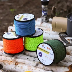 30/50M 4/6mm Luminous Parachute Cord Outdoor Camping survival Rope kit Umbrella Tent Lanyard Strap Clothesline Multifunctional