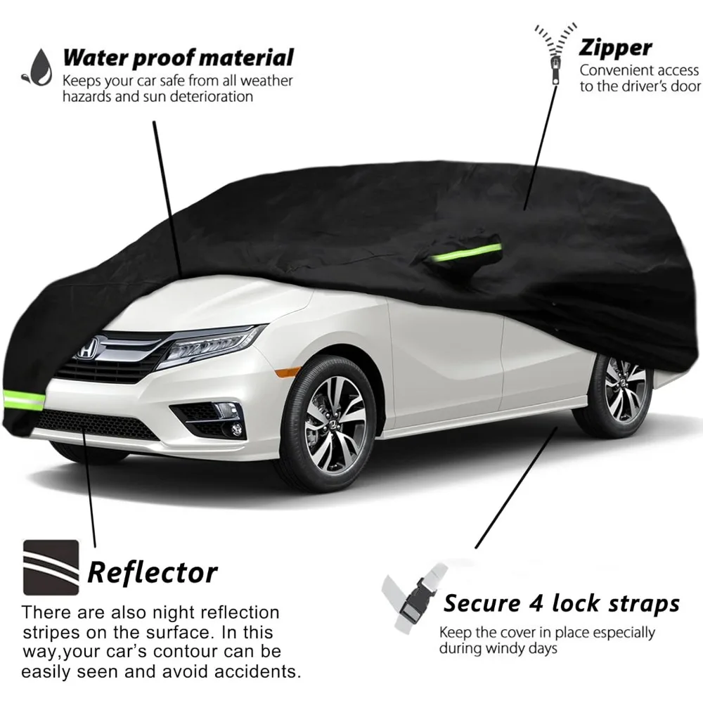 Водонепроницаемый автомобильный чехол на заказ для Honda Odyssey Minivan 2005-2024 гг., 100% водонепроницаемый с ветровым ремнем, однослойная защита