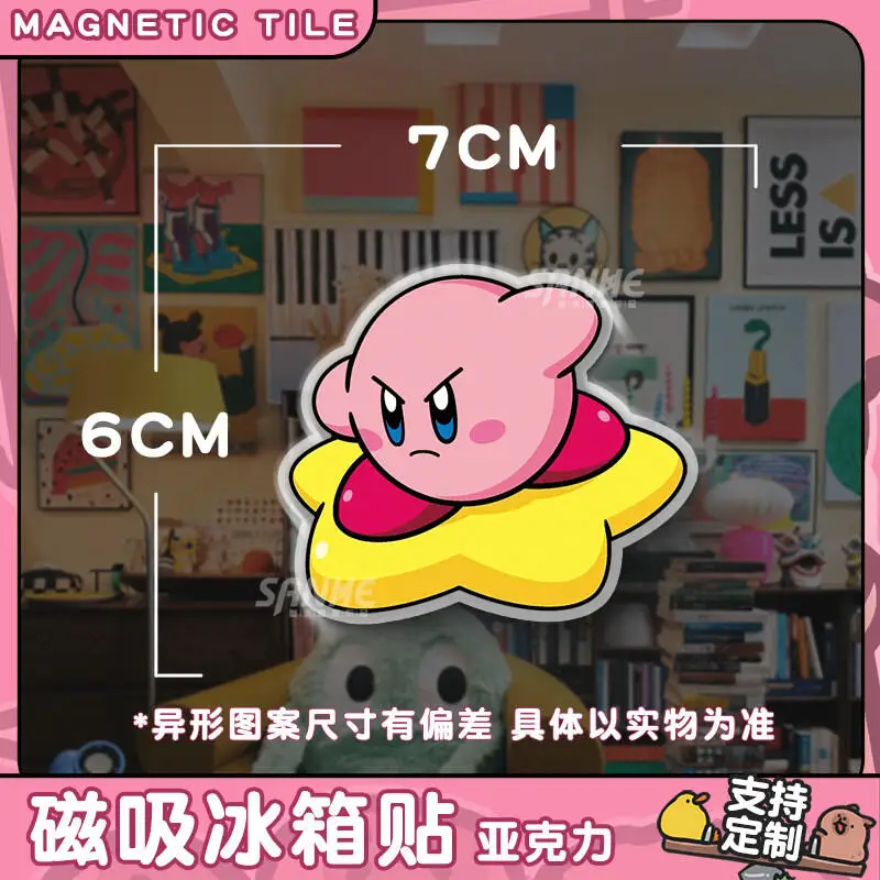 Cute Chibi Kirby Irregular Acrylic Fridge Magnet Magnetic Pegboard Decoration Collection Decor Accessories Exquisite Gifts view 6