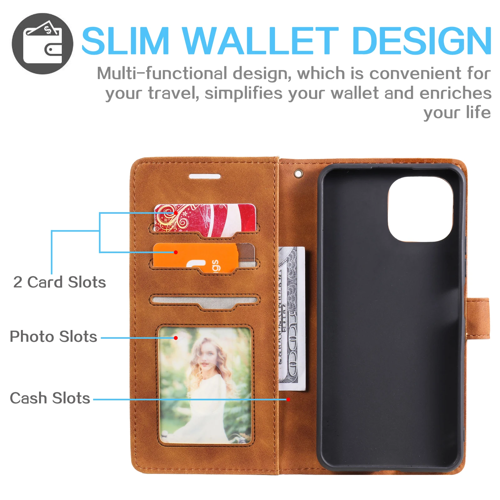 Für Xiaomi 11 Lite Handy hülle Retro Visitenkarte Flip Cover Protector Ledertasche Softcase