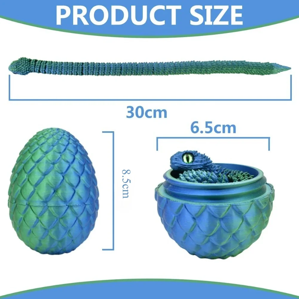 3D Printed Snake with Egg Joint Mobility Simulate Snake Ornament Desktop Home Animal Decoration Kids Desktop accessories