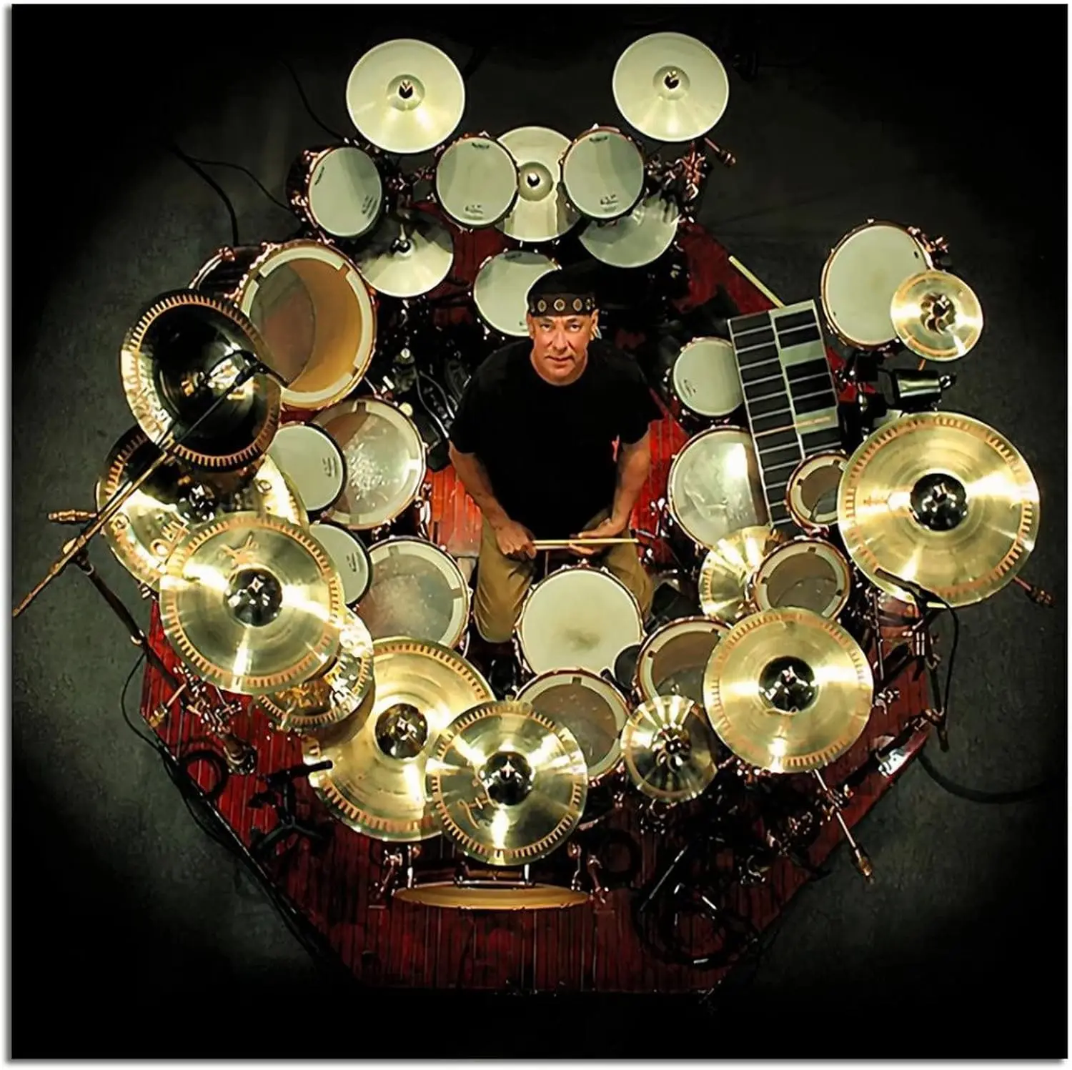 Neil Peart Neil Peart Rock Drummer Character Poster Posters for Room Aesthetic Canvas Wall Art Bedroom Decor 12x12inchs(30x30cm)