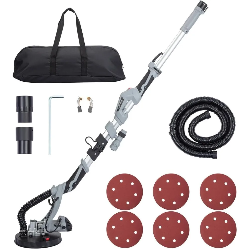 

710W Electric Drywall Sander 800-1700RPM Variable Speed Drywall Sander with 6 Sanding Discs, 6.6FT Dust Hose, Wall Sander with A