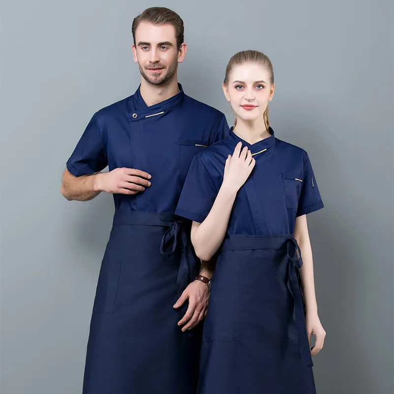 Gastronomische Chef-Kok Uniform Zomer Ademende Korte Mouwen Chef-Kok Overalls Heren Hotel Chef-Kok Keuken Kleding