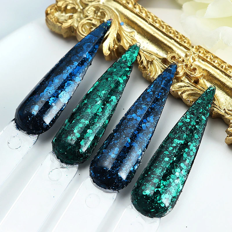 50g/Beutel Sechseckiges Glitzerpulver in verschiedenen Größen, metallische Pailletten, Kosmetikqualität für Nagelkunst, Harz, Tumbler, Slime, Körper, Gesicht, DIY – Detail 8