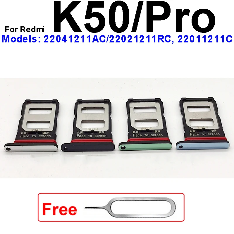 Sim Card Tray For Xiaomi K50 Pro K50 Gaming K50 Ultra Extreme Edition SIM Card Slot   Card Reader Adapter Holder Parts