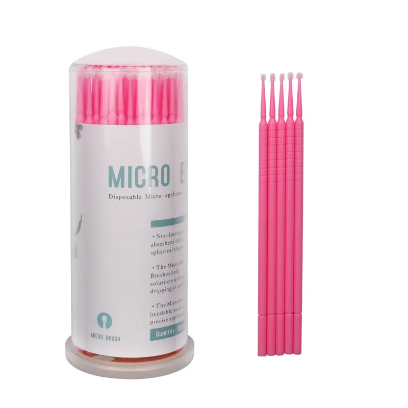 

100PCS Bottle High Quality Miniature Brush Eyelash Micro Cotton Swab Cleaning Rod Hygiene Makeup Swab Dentistry Eyelash Tools