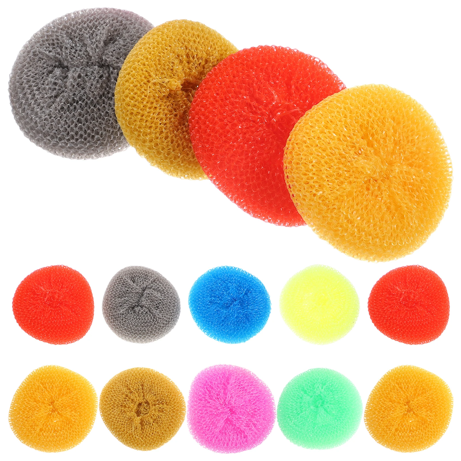 

30pcs Dishwashing Non Scratch Kitchen Scrubbers Sponge Cleaning Brush Round Scouring Pads Multipurpose Plastic