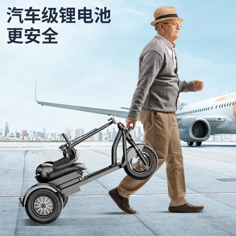 Foldable Electric Tricycle for Senior Citizen with Removable Lithium Battery Lightweight Portable Adult Mobility Scooter