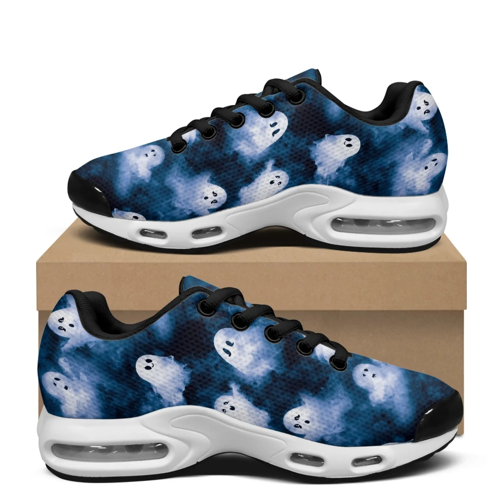 PENSTROLL Standing All Day Running Tennis Shoes Trendy Walking Sneakers for Athletic Men Ghost Print
