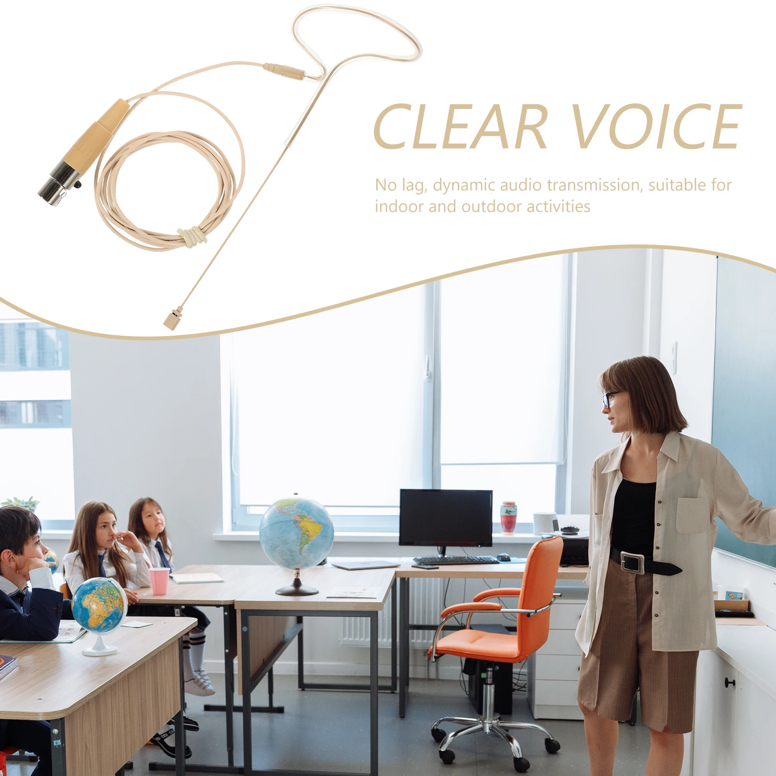 

Ear-hanging Microphone Headset Single Ear Small Condenser Mic for Teacher Lectures Over Ear Design Lightweight Clear for Voice
