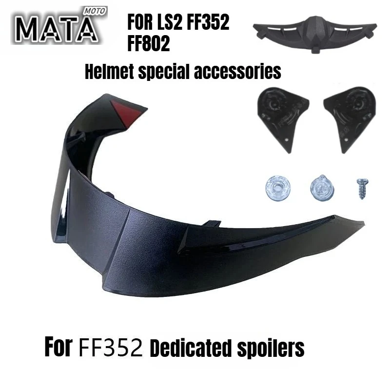 For LS2 FF352 Motorcycle Helmet Spoiler FF802 Helmet Special Accessories Black Tail Wing Original Genuine