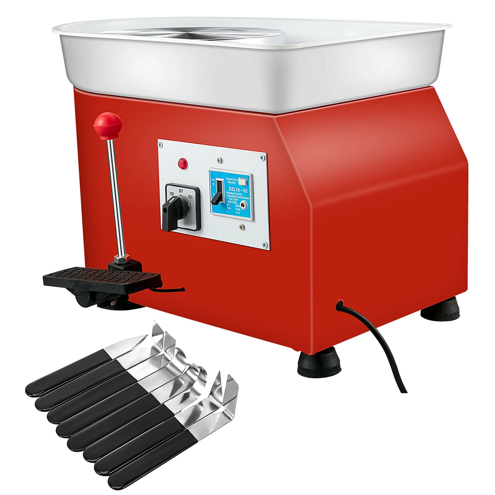 Máquina Elétrica da Roda da Cerâmica de Vevor Profissional 25cm 220v Cerâmica do Ofício da Arte da Argila do Trabalho Mão Push Controle do Pedal Potters
