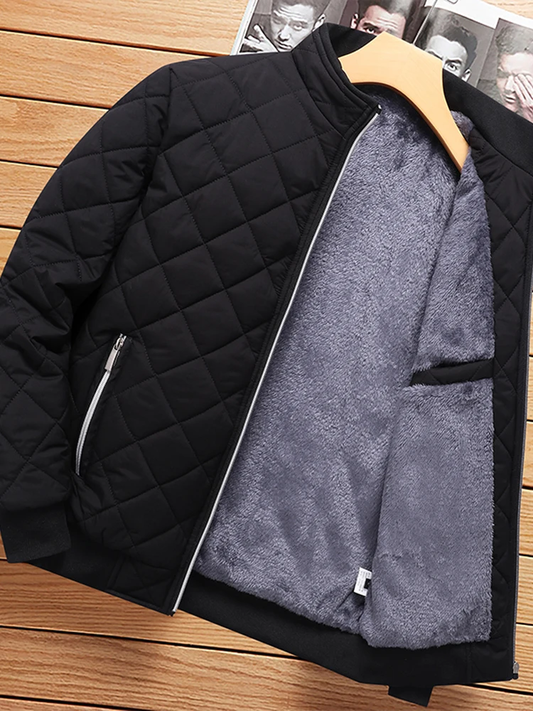 

Men's Winter Sport Cotton Jaet Windproof Stand Collar Thiened Filling ort Sle Warm Casual Leisure Polyester Fiber