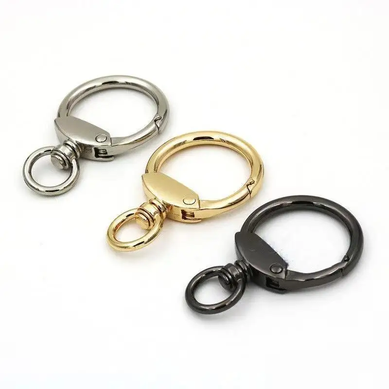 Swivel Clasps Keychain, Key Ring Holder With Spring Open Ring For Home Car Keys Backpack Organization Men's Keychain