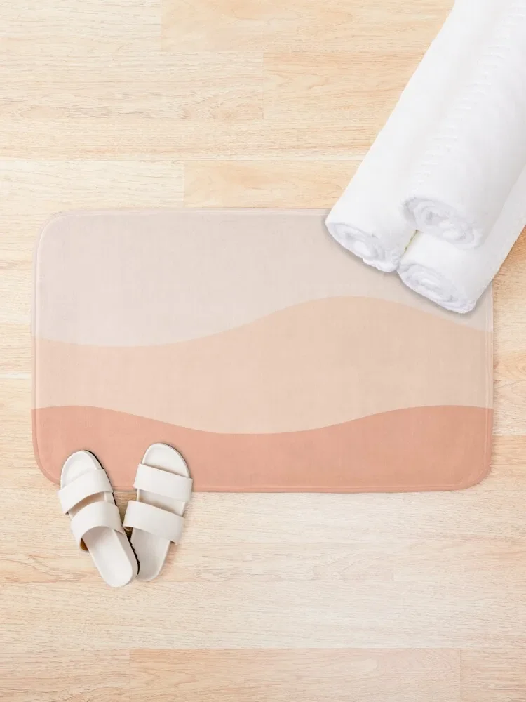 Peachy Ombre Dunes Bath Mat Kit Bathroom Toilet Carpet Mat