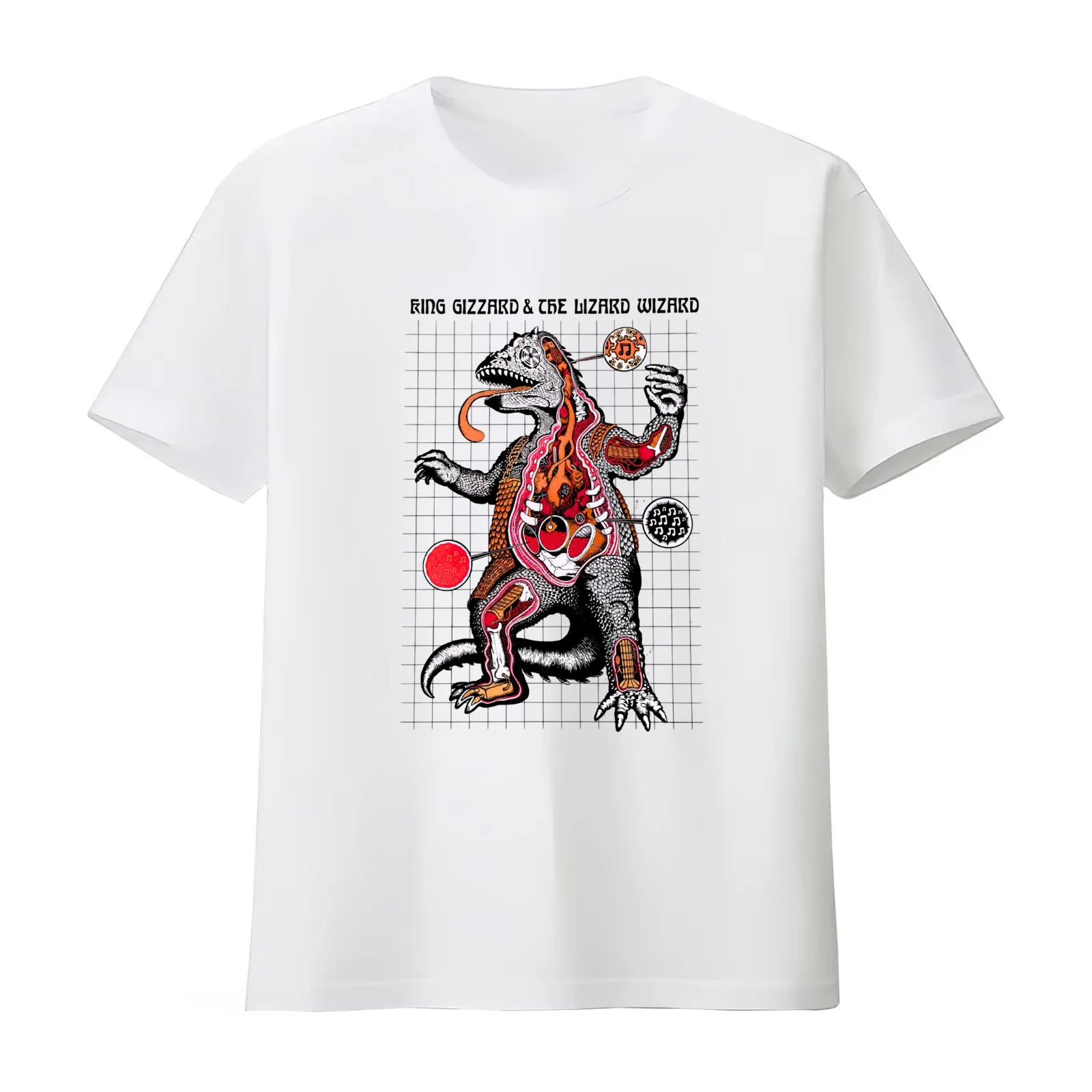 Chunky Shrapnel King Gizzard And The Lizard Wizard Rock Band T-Shirt Summer Casual Cotton Tee Oversized Streetwear Tops