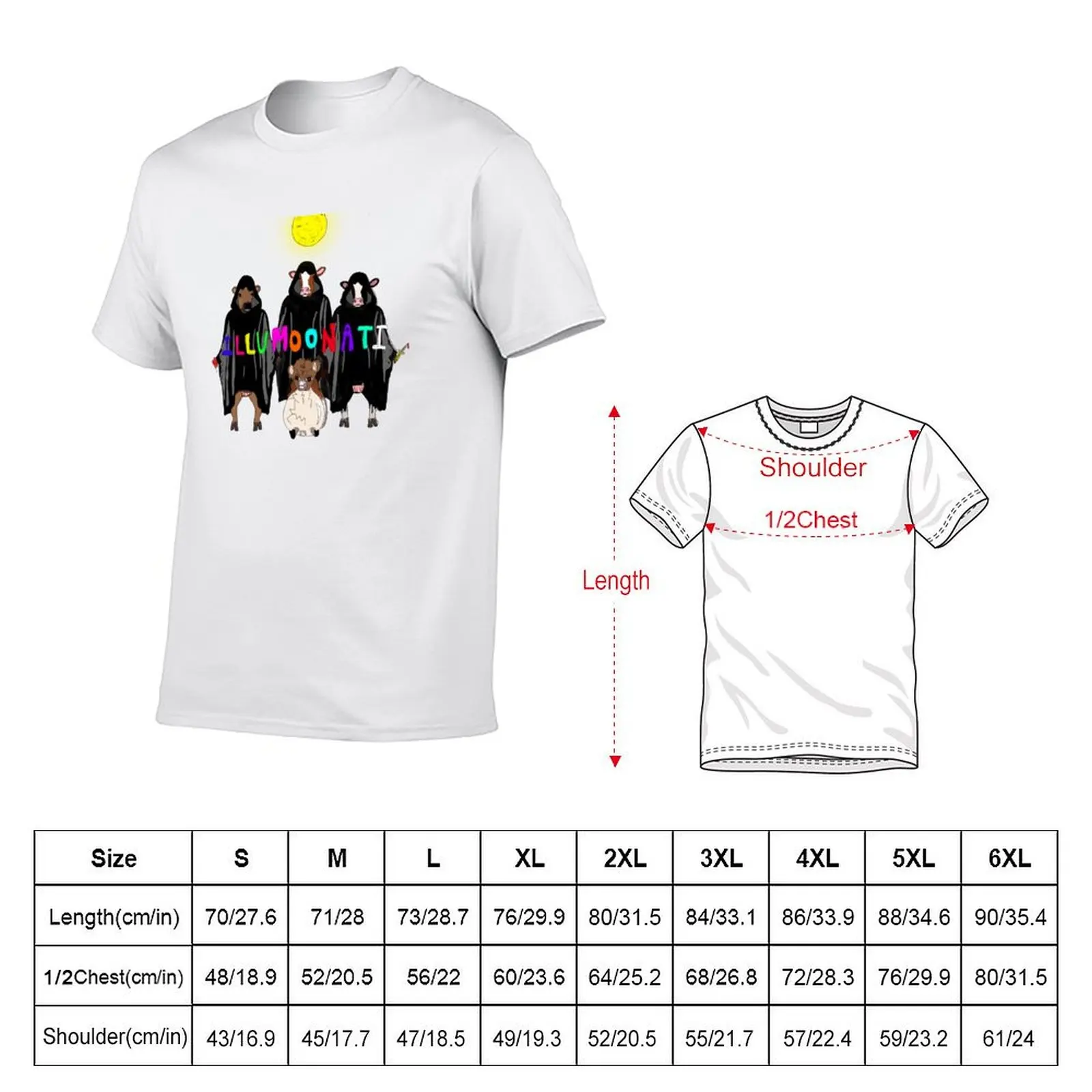 Illumoonati' Funny Secret Cow Society Cartoon T-Shirt Plus Size Summer Short Sleeve T-Shirt