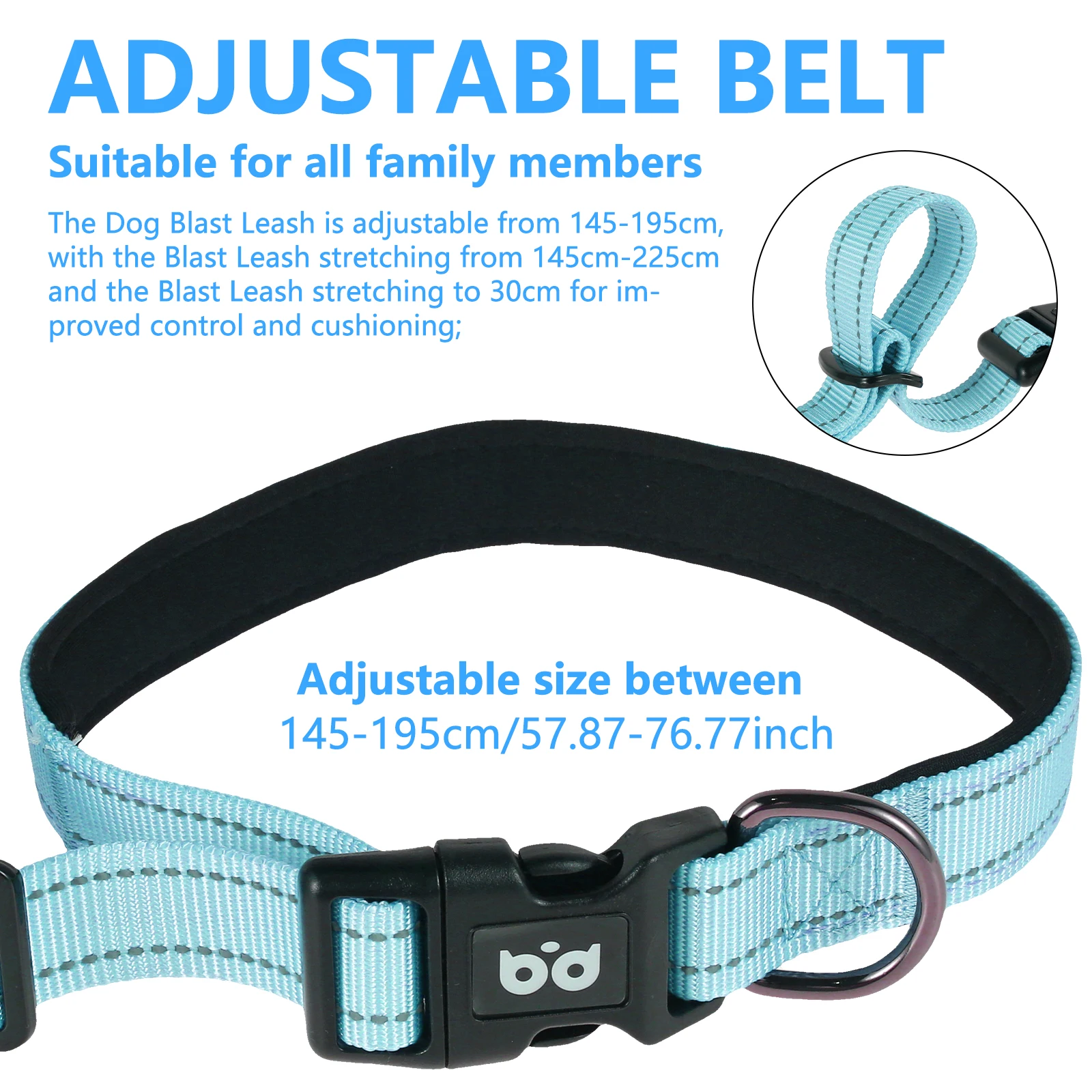 Hand Free Dog Leash for Pet Reflective Adjustable Dog Leash for Walking Safe Waist Belt Chest Strap Traction Rope Dog Accessory